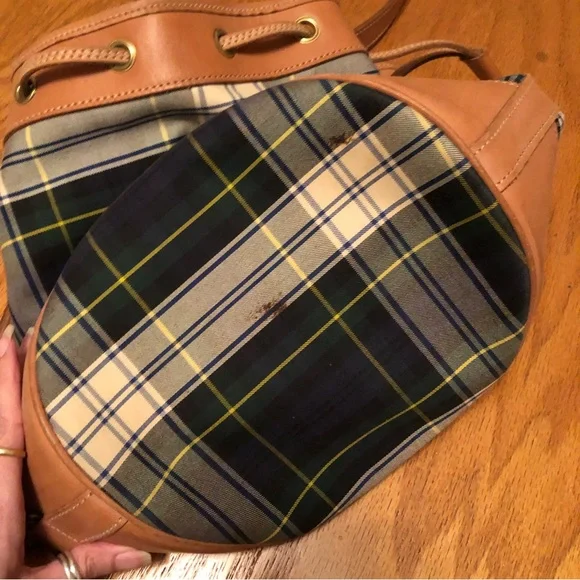 Ralph Lauren polo blackwatch plaid bucket bag - Picture 5 of 16